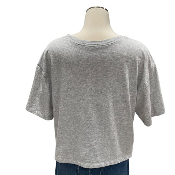 Champion Women's L Grey Graphic Crop T-Shirt Size M Athleisure Casual Workout - Picture 8 of 8